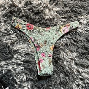 Ruched high leg bikini bottom